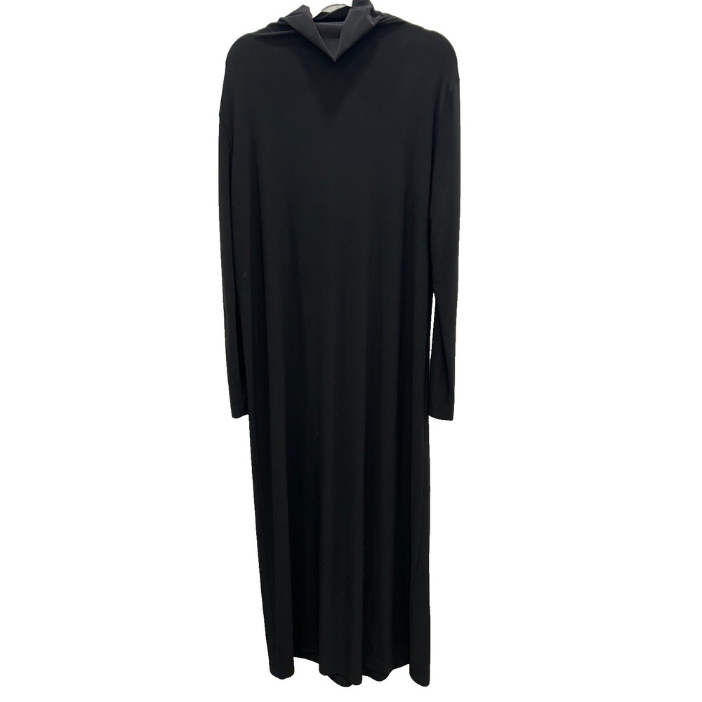 Norma Kamali Dress Womens L Black Long Capsule Maxi Stretch Minimalist Basic - Picture 2 of 8